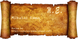 Mikulai Emma névjegykártya